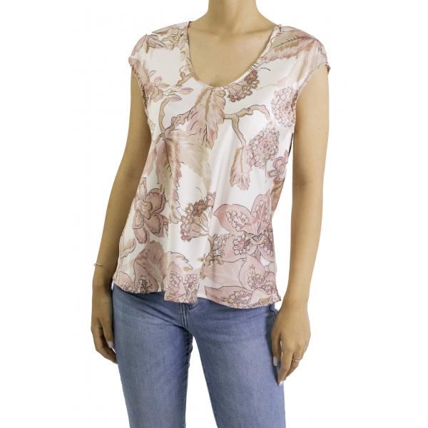 Blusa fantasia con scollo a V